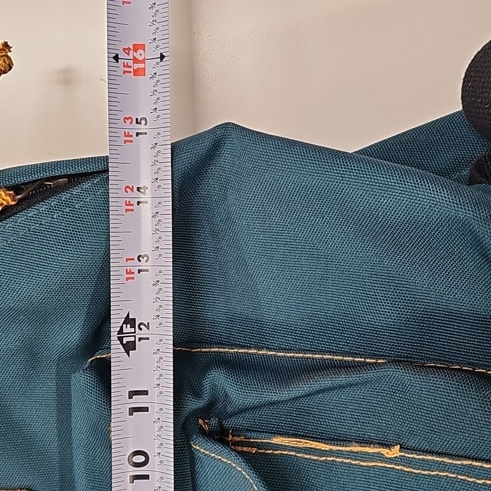 Esprit Teal Rough & Ready Vintage Backpack, Brown Suede Bottom - Picture 12 of 13